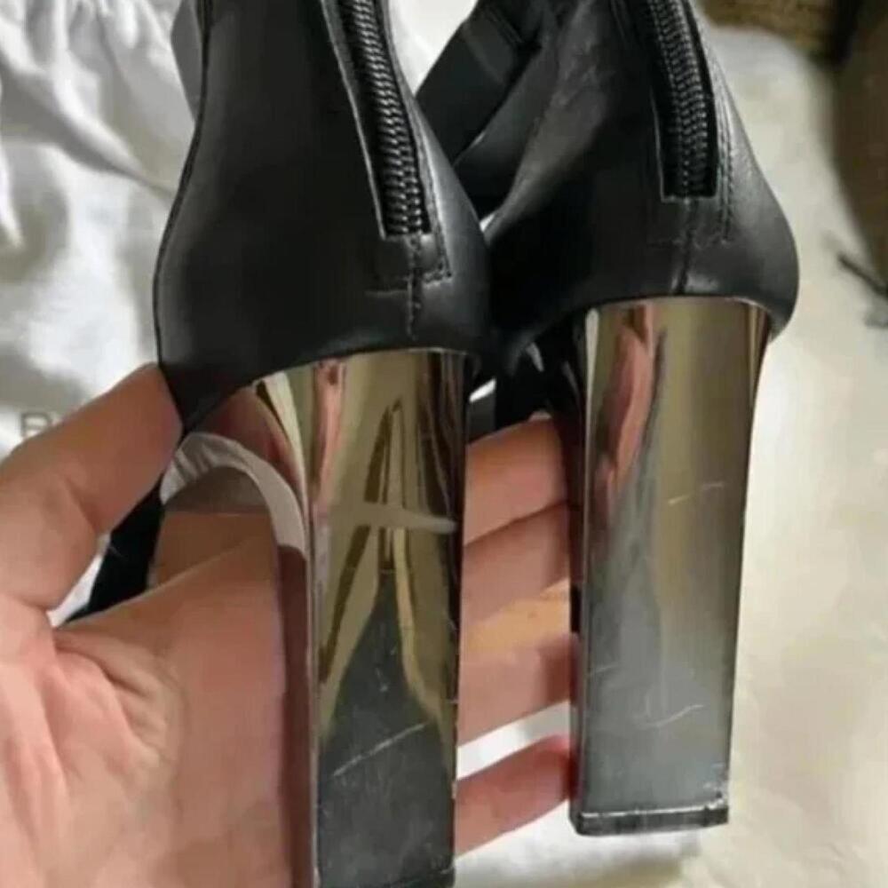 Bcbg black strappy heels size 9 - Picture 4 of 7